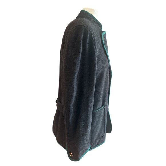 Mister H. by Peter Hahn Black Wool Jacket with Green Trim | Austrian Trachten Bl - Picture 5 of 12